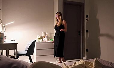 Stepson Bangs Stepmother Hard During Thunderstorm Night!