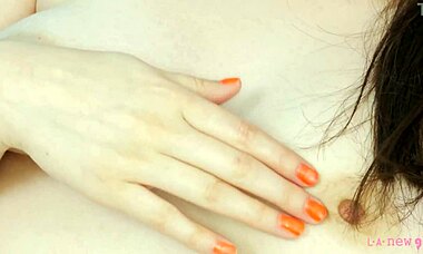 radiant brunette shows her flawless body