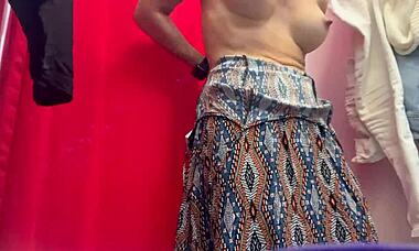 Dressing Room Hidden Cam Captures Girl with Big Tits