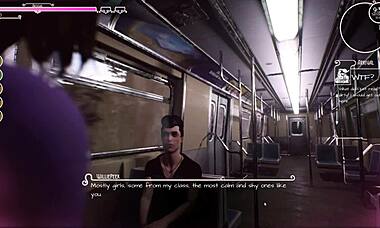 Emotional wet dream of innocent college girl getting anal fucked on the train in hentai game