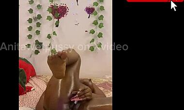 anal hole gets stretched with dildo and toys in homemade session