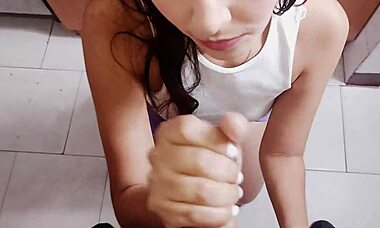 Fooling around with my slutty cousin in the kitchen