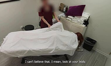 Hot Redhead Trophy Wife Returns for a Massage, But We Know She Craves Oiled Doggystyle Action