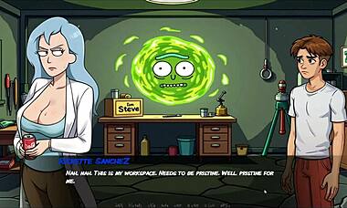 portal porn demoniums parody hentai game episode 3 with morty's sister and a fan