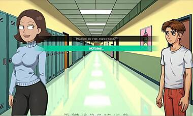 In portal porn demoniums parody hentai game episode 6, cute teen student feels overwhelming emotions when caught fucking in class with creampie and squirting