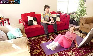 Damn, pregnant stepsister pounded hard in living room, what a sight!