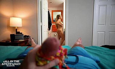 Stepmom's Bikini Drives Me to Cum with Her Help