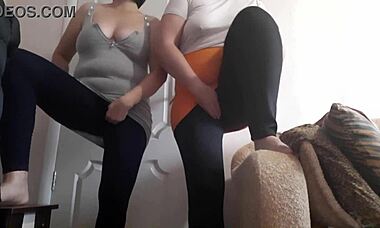 Two hot stepsisters writhe in ecstasy from intense orgasms during play