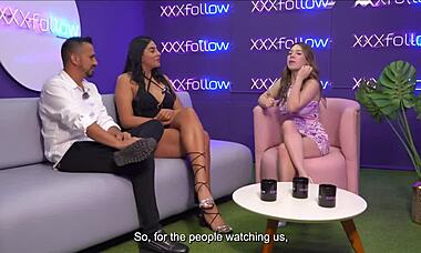 Melany Latina's hot wife gets fucked by Tommy Miller in XXXfollow sessions, her big tits and ass on display. Dani Ortiz podcasts the action.