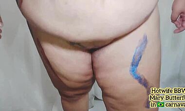 bbw hotwife swinger mary butterfly in brazilian carnaval dance