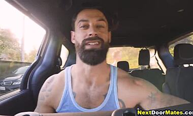 Horny Hunk Seduces Young Hitchhiker for Raw Action