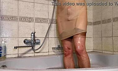 why not join me for a quickie in the shower, feeling myself in this nude lingerie?