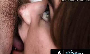 Girlsway - Busty Milf Rachael Cavalli Facefucked by Babysitter. While Her Husband is Busy Working.