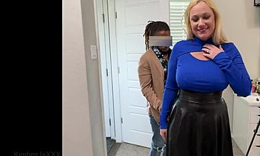 Massive black cock relentlessly pounds the cheating hotwife in her cage, making her tits bounce wildly.