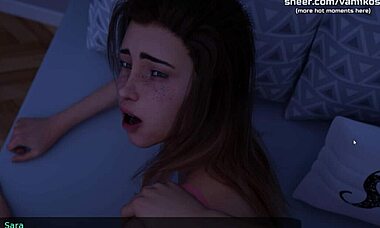 Sara's tight ass pounded and creampied by step brother.