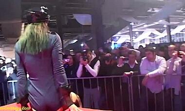 wild strapon play unfolded on a daring public stage.